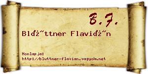 Blüttner Flavián névjegykártya
